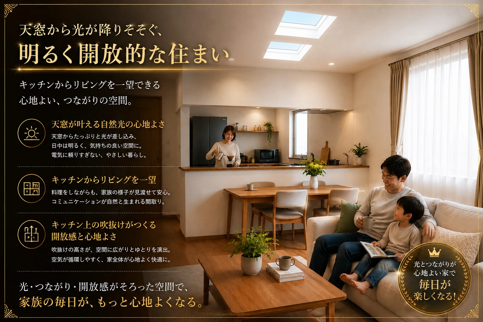 中の島A棟新築住宅 リビングイメージ