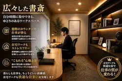 札幌市豊平区平屋新築住宅 書斎イメージ