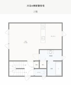 川沿D棟新築住宅 2階間取り図