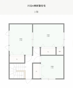 川沿D棟新築住宅 3階間取り図