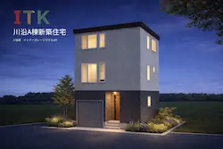 川沿D棟新築住宅 外観イメージ 夜